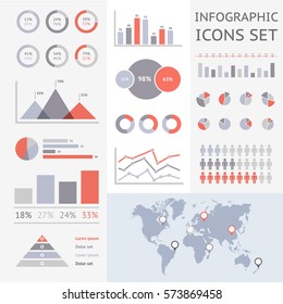 World map infographic. Vector illustration