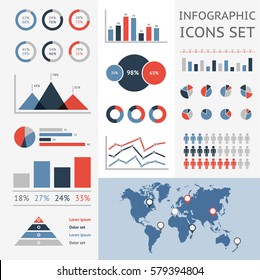 World map infographic. Vector illustration