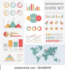 World map infographic. Vector illustration