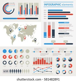 World map infographic. Vector illustration