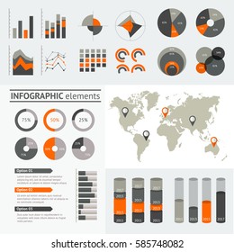 World map infographic. Vector illustration
