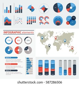 World map infographic. Vector illustration