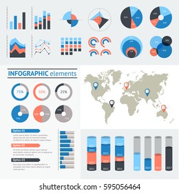 World map infographic. Vector illustration