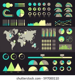 World map infographic. Vector illustration