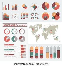 World map infographic. Vector illustration