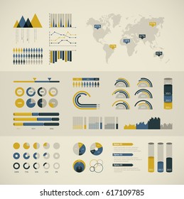 World map infographic. Vector illustration