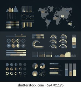 World map infographic. Vector illustration