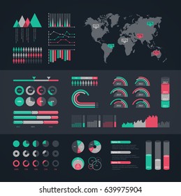 World map infographic. Vector illustration