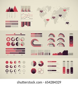World map infographic. Vector illustration