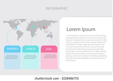 World map infographics & business visualization vector elements.