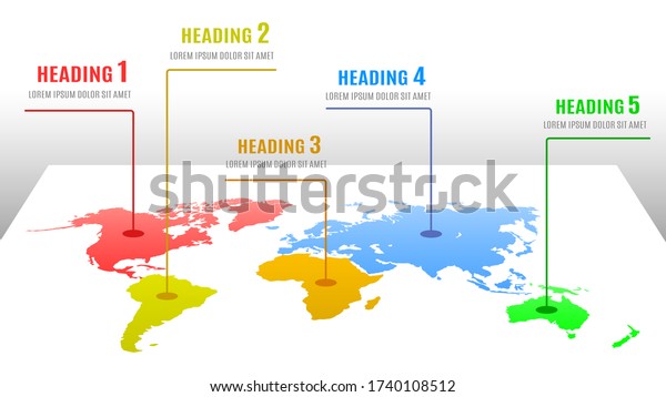 World Map Infographics Continents Vector Illustration Stock Vector ...