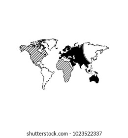 World map infographics. . Element of global statistics for mobile concept and web apps. Icon for website design and development, app development. Premium icon on white background