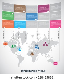 World map and infographics elements