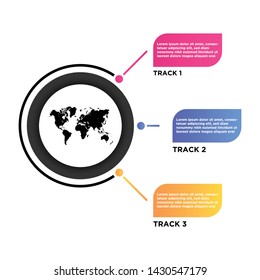 world map infographics template design