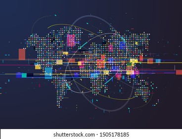 Infografiken der Weltkarte. Vektorhintergrund