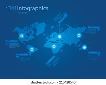 World map infographics, Vector, EPS10