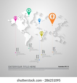 World map infographics. Vector eps10. 