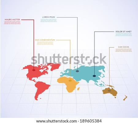 World map infographics. Vector eps10.