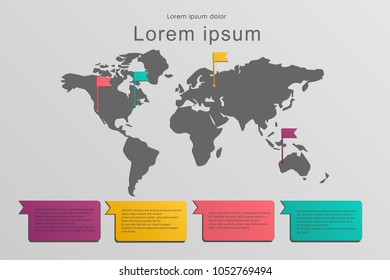 World map.  Infographics. Vector object
