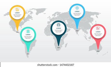 World Map Infographics Vector for Presentation and Slide Show. WIth Simple and Modern Style. Vector EPS 10