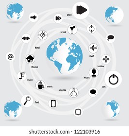 World Map and Information Graphics