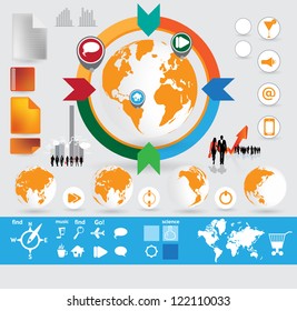 World Map and Information Graphics