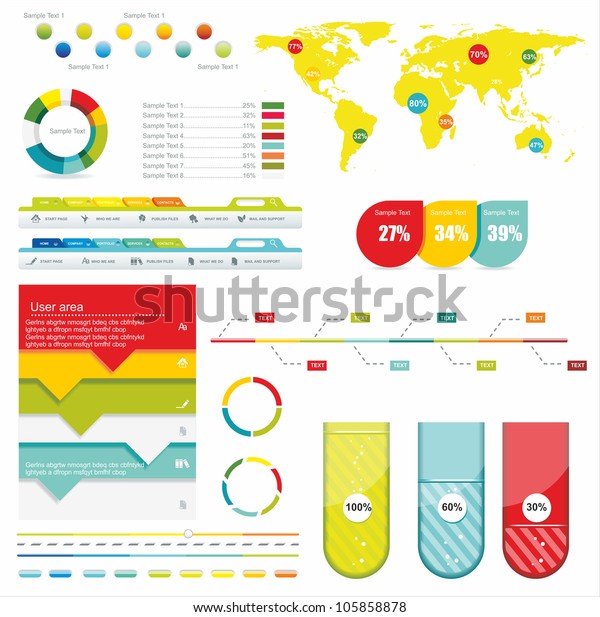 World Map Information Graphics Stock Vector (Royalty Free) 105858878