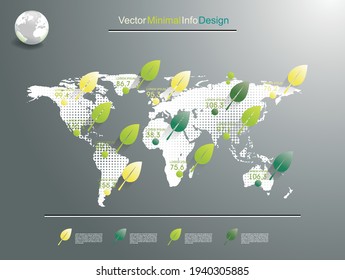 World Map and Information Graphics. Ecology concept.