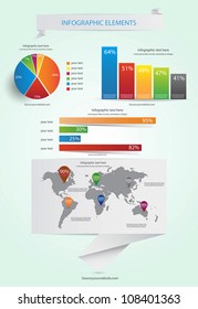 World Map and Information Graphics. Vector