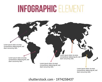 World Map information infographic element