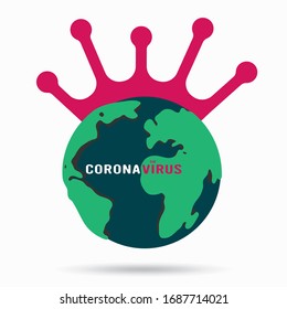 World map inside Coronavirus, 2019-nCoV, covid-19. World pandemia. Vector illustration
