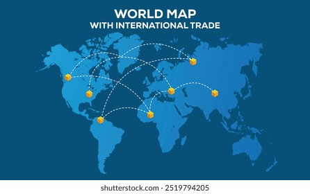 Mapa do Mundo Com Comércio Internacional, Mapa do mundo de muito alta resolução, isolado no fundo branco. Infográfico, Plana Terra, Globo ícone semelhante. relatório anual, Viajar pelo mundo, mapa silhueta fundo.