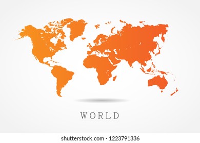 World map International vector template with Orange color gradient isolated on white background for education, infographic, design, website, banner - Vector illustration eps 10