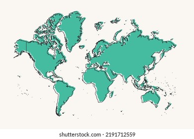 World Map - World map International vector template with black and green geometric shapes and lines style isolated on white background for design, infographic - Vector illustration eps 10