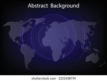 World Map International vector template with futuristic circle technology on blue background for design, infographic - Vector 