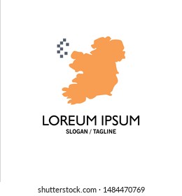 World, Map, Ireland Business Logo Template. Flat Color. Vector Icon Template background