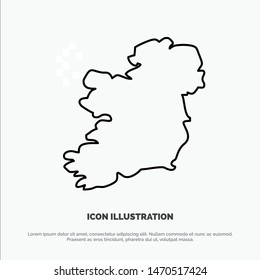 World, Map, Ireland Line Icon Vector. Vector Icon Template background