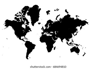 World map isolated. Best popular World map Vector. Blank Gray similar world map template website, design, cover, annual report infographics. Flat Earth Graph World map illustration