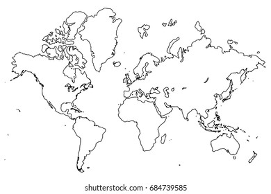 World map isolated. Best popular World map Vector. Blank Gray similar world map template website, design, cover, annual report infographics. Flat Earth Graph World map illustration 