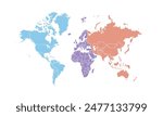 World map isolated modern colorful style. for website layouts, background, education, precise, customizable, Travel worldwide, map silhouette backdrop, earth geography, political, reports.