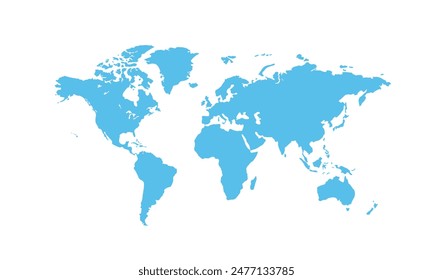 Mapa del mundo aislado estilo colonial moderno. para diseños de Sitio web, fondo, educación, preciso, personalizable, Viajes por todo el mundo, mapa silueta de fondo, geografía de la tierra, política, informes.