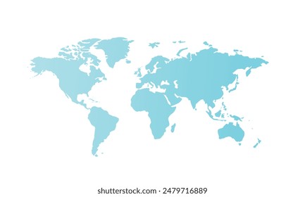 World map isolated modern colorful style. for website layouts, background, education, precise, customizable, Travel worldwide, map silhouette backdrop, earth geography, political, reports.