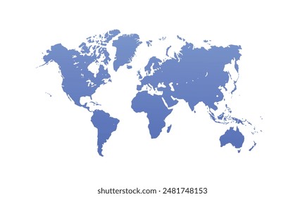 World map isolated modern colorful style. for website layouts, background, education, precise, customizable, Travel worldwide, map silhouette backdrop, earth geography, political, reports. 