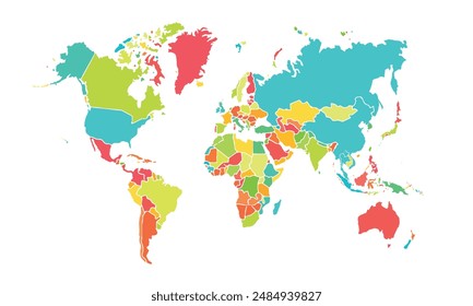 World map isolated .modern colorful style. for website layouts, background, education, precise, customizable, Travel worldwide, map silhouette backdrop, earth geography, political, reports. 