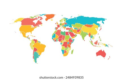 World map isolated .modern colorful style. for website layouts, background, education, precise, customizable, Travel worldwide, map silhouette backdrop, earth geography, political, reports. 