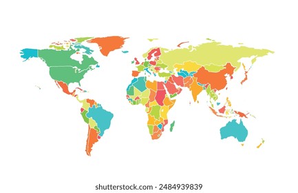 World map isolated .modern colorful style. for website layouts, background, education, precise, customizable, Travel worldwide, map silhouette backdrop, earth geography, political, reports. 