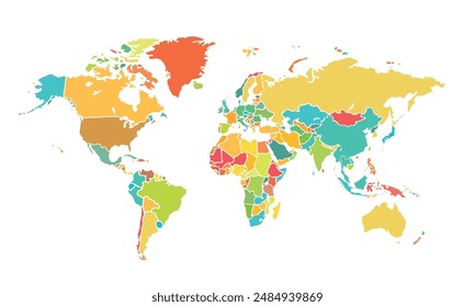 World map isolated .modern colorful style. for website layouts, background, education, precise, customizable, Travel worldwide, map silhouette backdrop, earth geography, political, reports. 