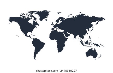 World map isolated modern colorful style,isolated on white background for website layouts,background,education, precise,customizable,Travel worldwide,map silhouette backdrop,earth geography.