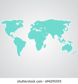 World Map Isolated On A Background. Vector Illustration. Template For Website, Design, Cover, Annual Reports, Infographics