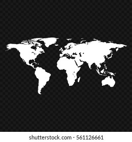 World map isolated on black background, vector illustration
